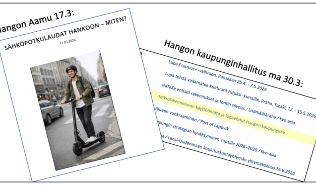 Sähköpotkulautailuun Hangossa ehdotetaan selkeitä sääntöjä sekä ajo-ja pysäköintirajoituksia